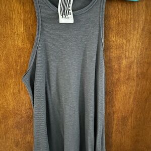 Free People Gray Tank Top with Wide Straps